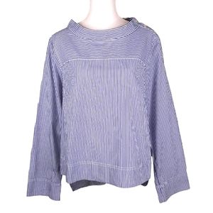 J.CREW Bateau Neck Mariner Striped Shirt 8 Blue/White NWOT